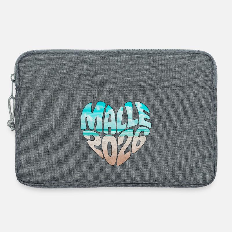 Mallorca Malle 2026 Herz (Version Meer Strand) - Laptoptasche 13" - Grau meliert