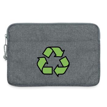  Recycling Zeichen Outline - Laptoptasche 13" - Grau meliert - Vorne