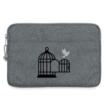 Vogelkäfig offen Freiheit - Laptoptasche 13" - Grau meliert - Vorne