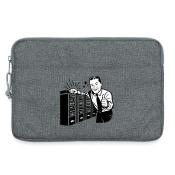 Rétro IT Admin Smiling – Support technique vintage - Sacoche pour ordinateur portable 13 pouces - gris chiné - Devant