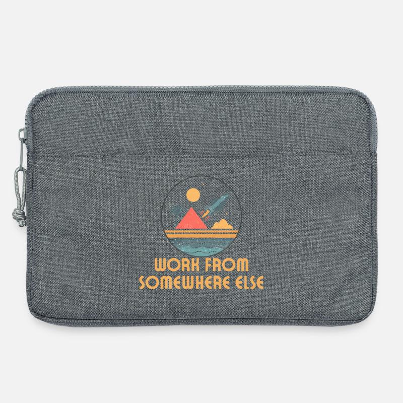 Working from anywhere – retro journey - Laptop bag 13" - heather grey