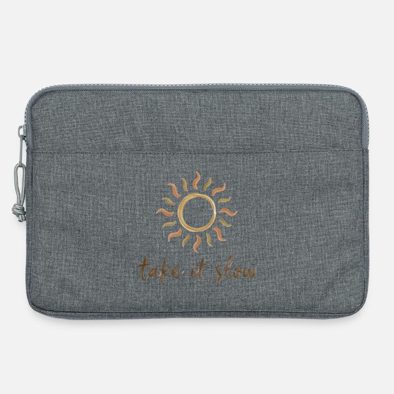 Take It Slow Sun Logo - Laptop bag 13" - heather grey