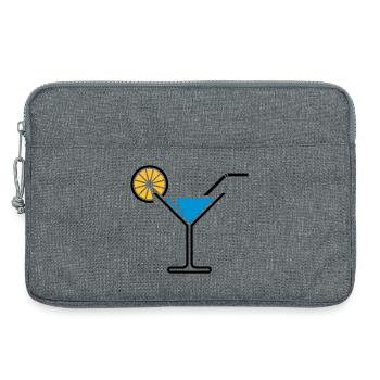 Cocktail / Cocktailglas / Martini + (Hellblau) - Laptoptasche 13" - Grau meliert - Vorne