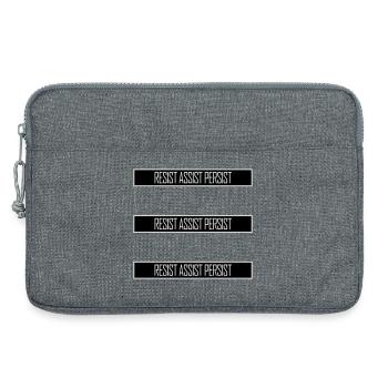 Resist Assist Persist Aktivismus Motivation Logo - Laptoptasche 13" - Grau meliert - Vorne