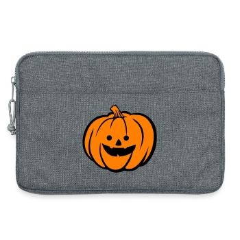 Grusel Kürbis Halloween Motiv - Laptoptasche 13" - Grau meliert - Vorne