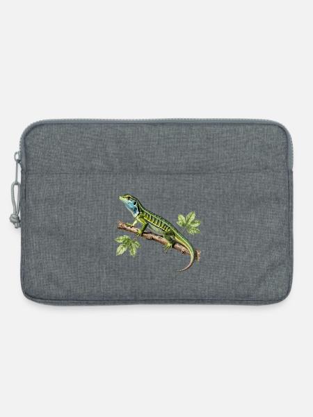 Green Lizard – Vintage-Naturwissenschaftsillustration - Laptoptasche 13" - Grau meliert