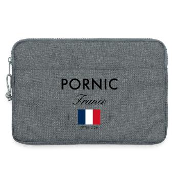 Pornic Frankreich Koordinaten Reise Souvenir - Laptoptasche 13" - Grau meliert - Vorne