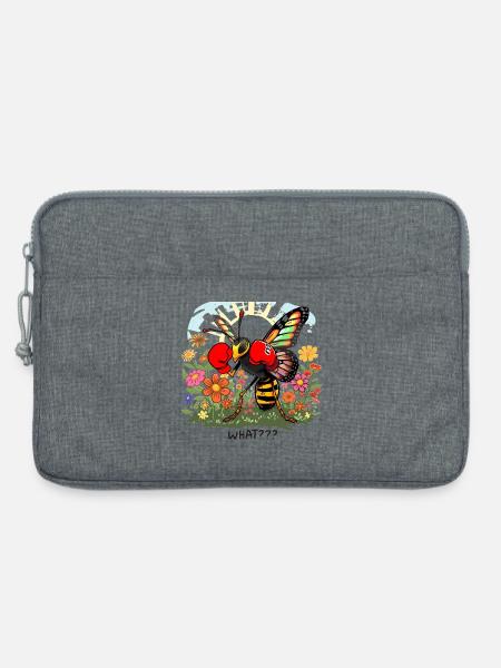 Boxbiene in Bloemenveld - Laptoptasche 13" - Grau meliert