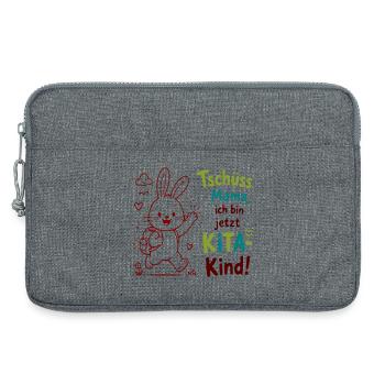 Kita Abschied Bunny Tschüss Mama - Laptoptasche 13" - Grau meliert - Vorne