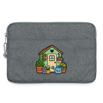 Small garden shed with plants - Laptop bag 13" - heather grey - Front