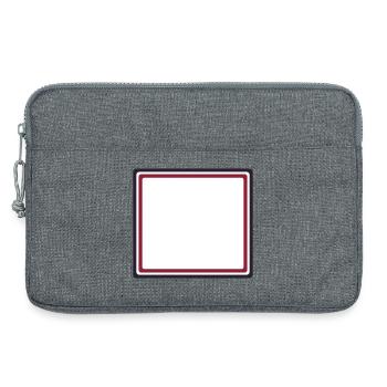 Eckiger Rahmen Bordeaux - Eigener Text Design - Laptoptasche 13" - Grau meliert - Vorne
