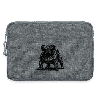 Carlin musclé au mauvais œil - Sacoche pour ordinateur portable 13 pouces - gris chiné - Devant