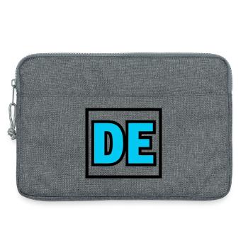 DE Initials Letters Logo - Laptop bag 13" - heather grey - Front