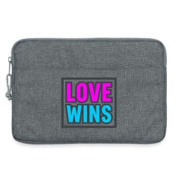 Love Wins Schriftzug Logo - Laptoptasche 13" - Grau meliert - Vorne