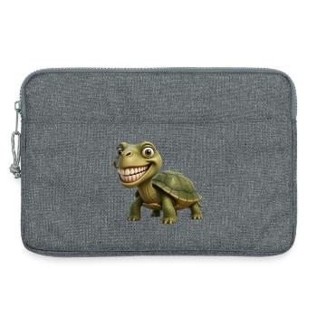 Funny Smile Turtle – Happy Shell - Laptoptasche 13" - Grau meliert - Vorne
