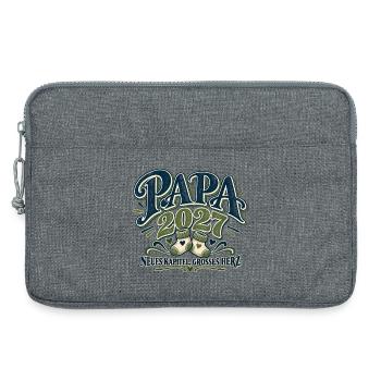 Papa 2027 Neues Kapitel, großes Herz | Werdender  - Laptoptasche 13" - Grau meliert - Vorne