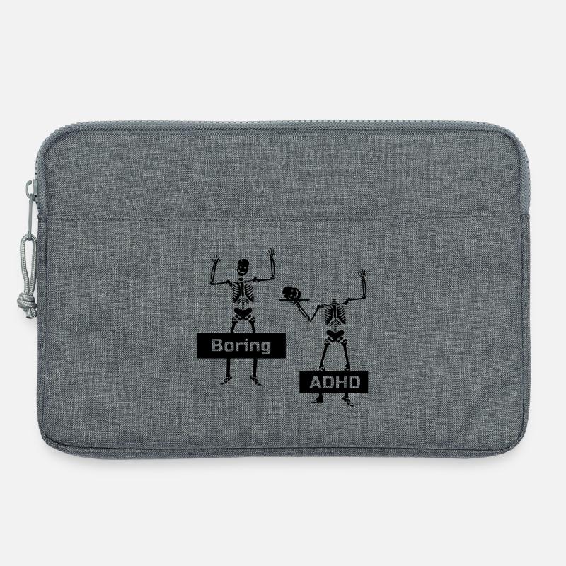 Boring vs ADHD ADHS Spruch Geschenk - Laptoptasche 13" - Grau meliert