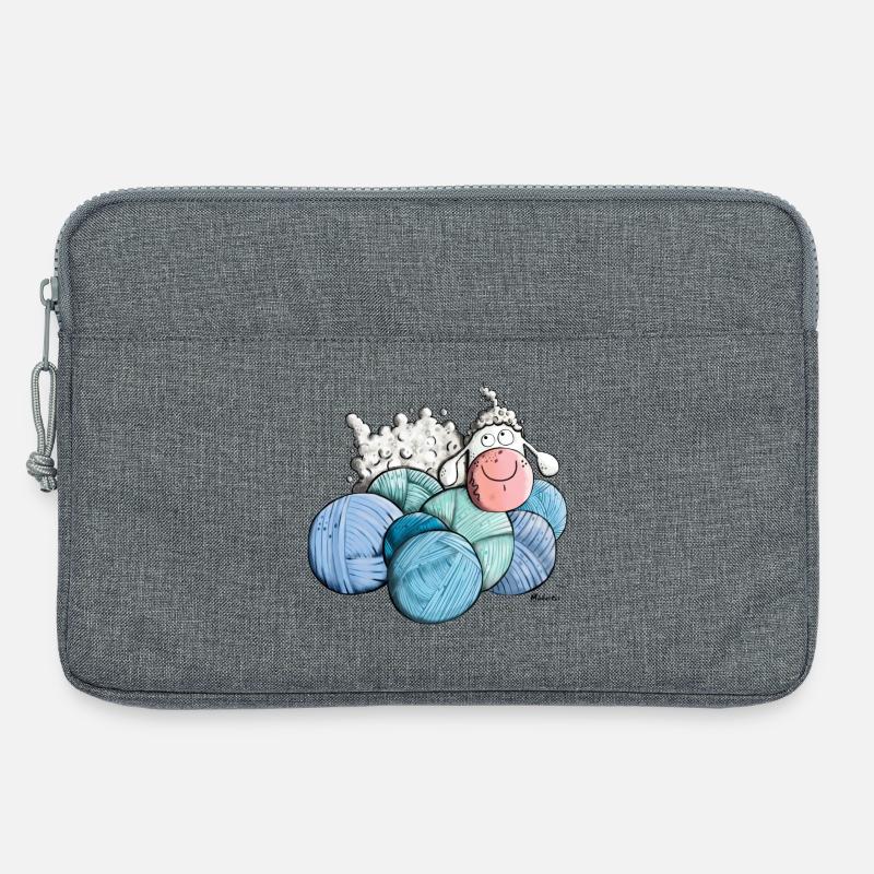 Schaf auf Wolle - Laptoptasche 13" - Grau meliert