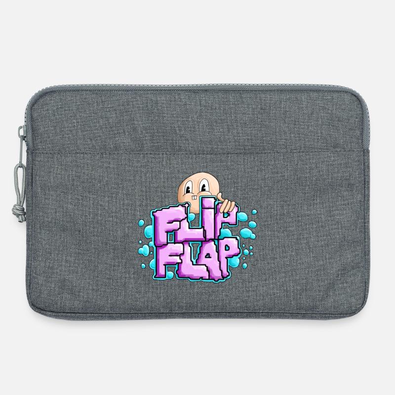 Spaßiger Graffiti-Bubble Flip - Laptoptasche 13" - Grau meliert