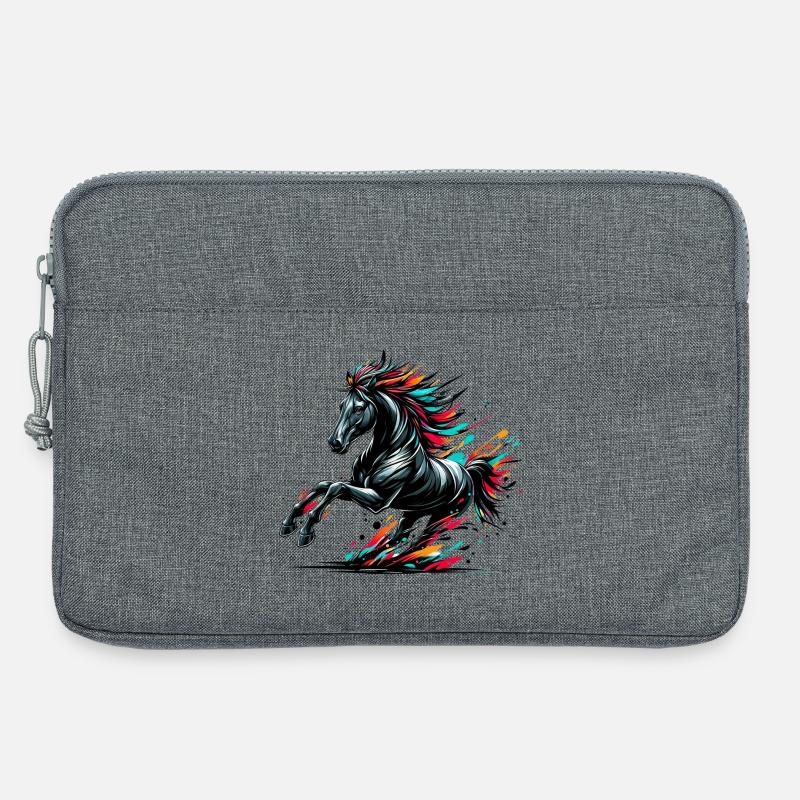 Pferd - Laptoptasche 13" - Grau meliert