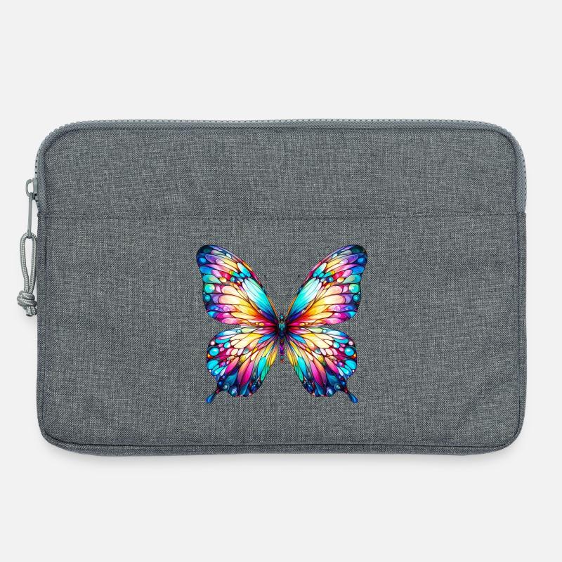 Schmetterling - Laptoptasche 13" - Grau meliert