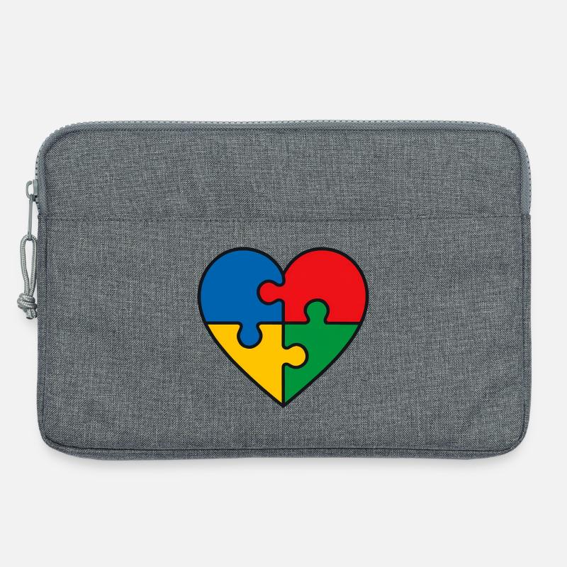 Puzzle Herz - Laptoptasche 13" - Grau meliert