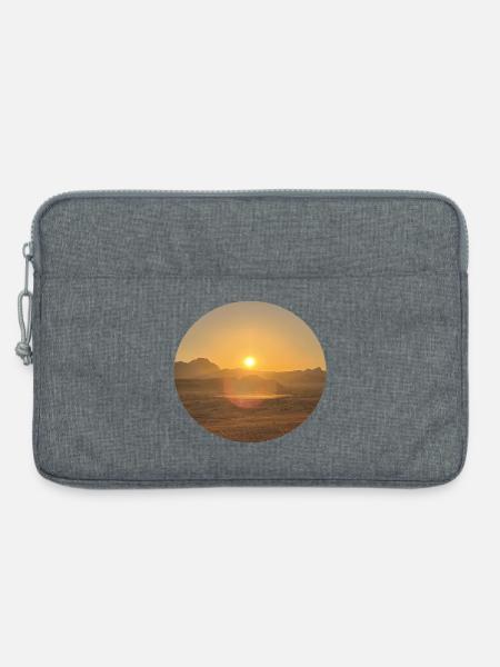 Wüstensonne Abendlandschaft - Laptoptasche 13" - Grau meliert