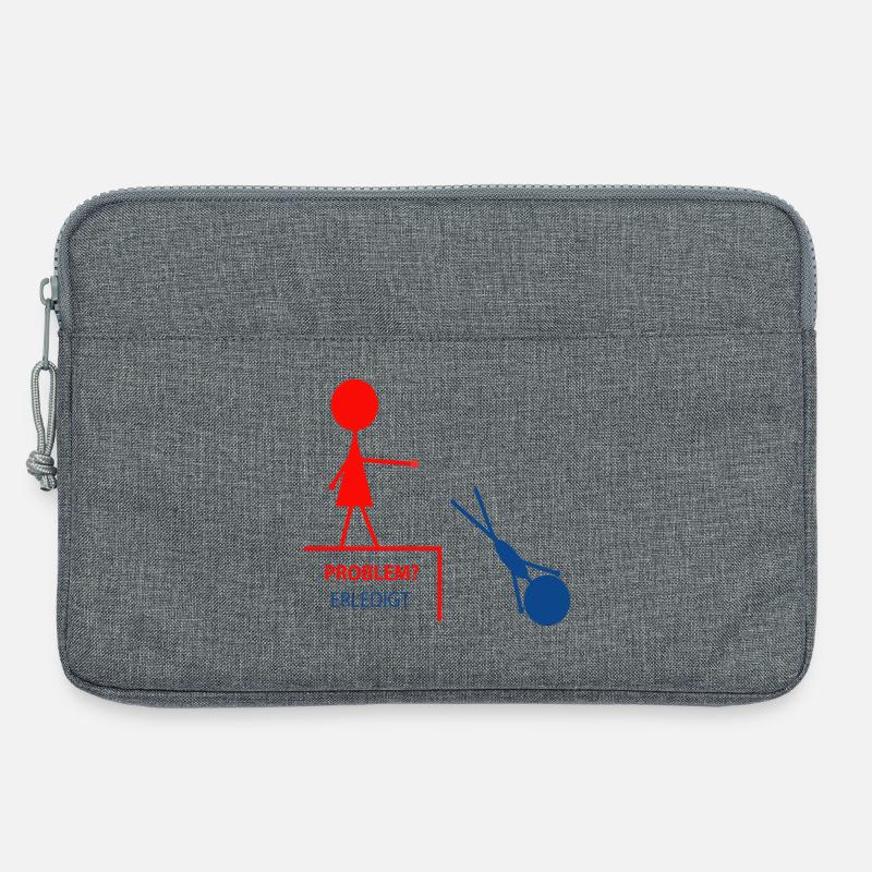 Funny saying – problem? Done! - Laptop bag 13" - heather grey