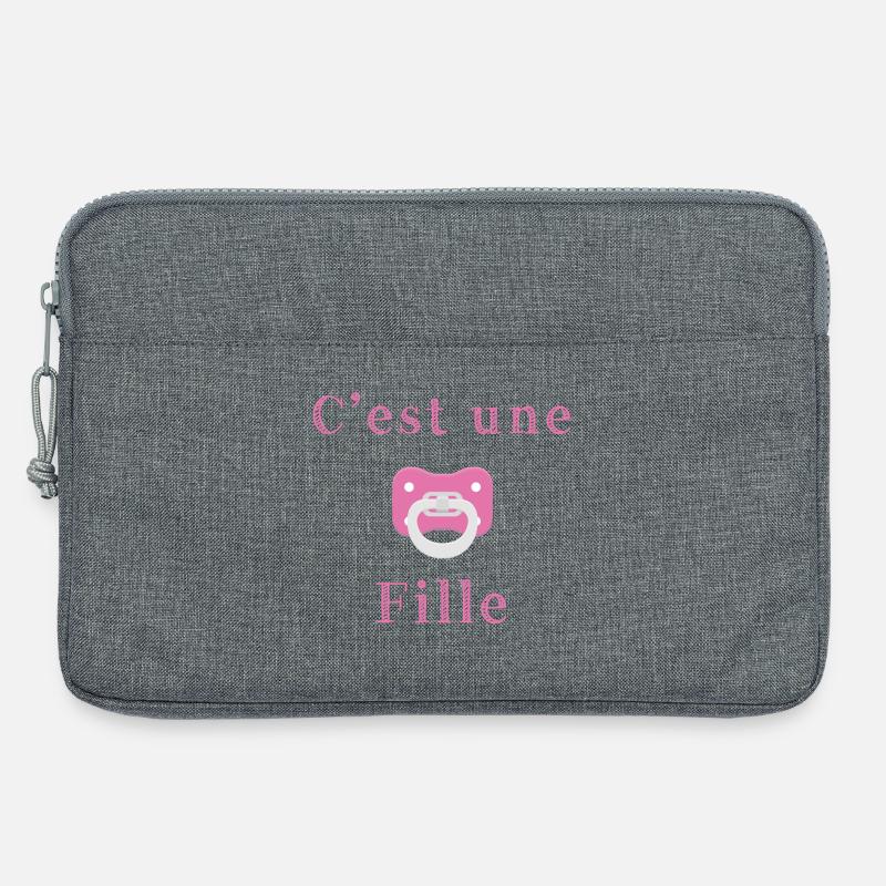 Geburt - es ist ein Mädchen - Laptoptasche 13" - Grau meliert