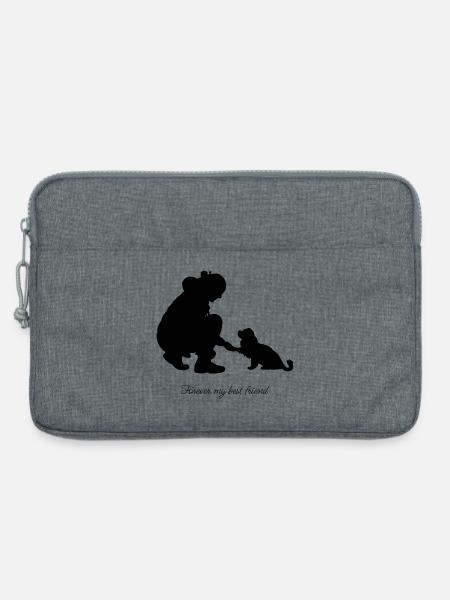 Mein_bester_Freund_schwarz - Laptoptasche 13" - Grau meliert