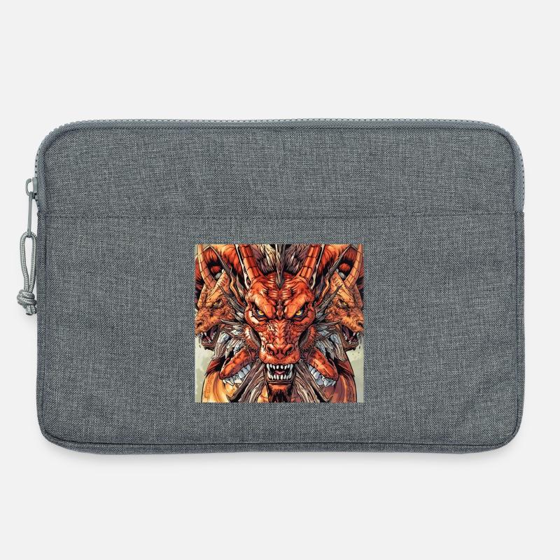 Dreiköpfige Drachen-Fireview - Laptoptasche 13" - Grau meliert