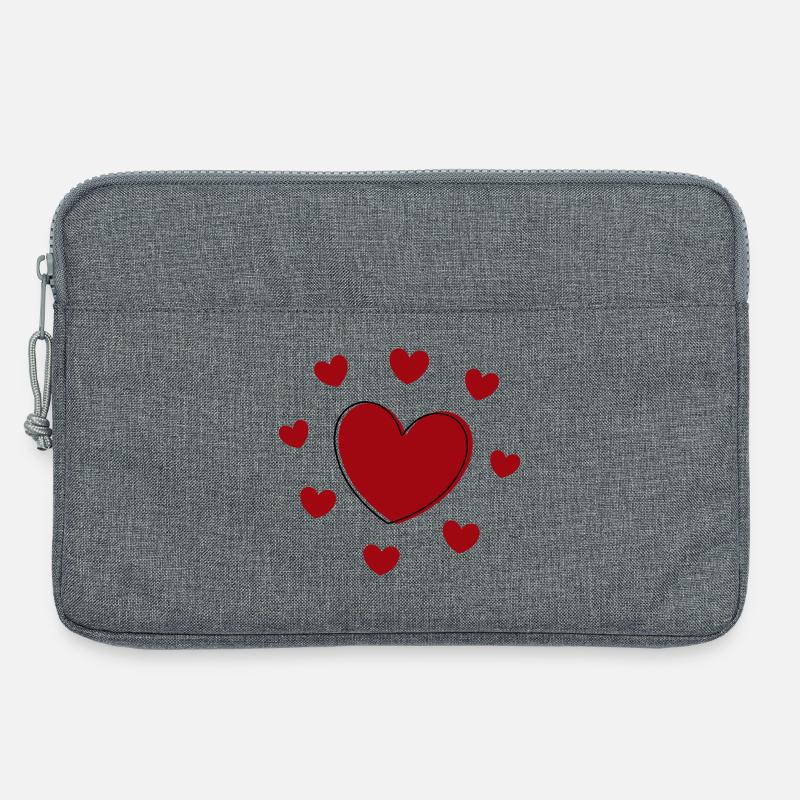 rotes Herz rot Geschenk Valentinstag - Laptoptasche 13" - Grau meliert