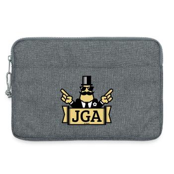 JGA Handzeichen (Junggesellenabschied / 3C) - Laptoptasche 13" - Grau meliert - Vorne