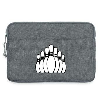 Kegeln Bowling Pins Kegel - Laptoptasche 13" - Grau meliert - Vorne