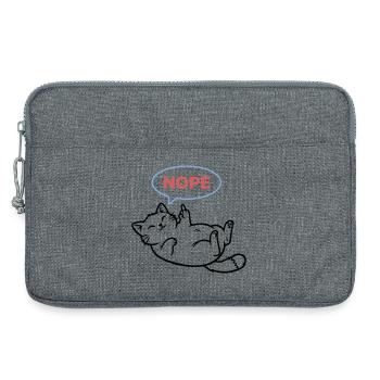 Lachende Katze Nope Mittelfinger - Laptoptasche 13" - Grau meliert - Vorne