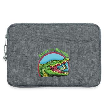 Alligator and bird: Everything is fine! - Laptop bag 13" - heather grey - Front