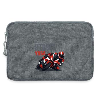 Yoga de rue, aussi appelé moto - Sacoche pour ordinateur portable 13 pouces - gris chiné - Devant