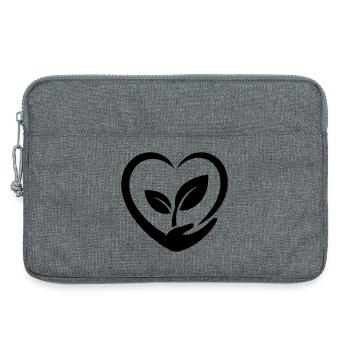 Gärtner Herz Hand und Pflanze Pflanzenliebe - Laptoptasche 13" - Grau meliert - Vorne