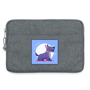 Lila Scottish-Terrier (Comic) - Laptoptasche 13" - Grau meliert - Vorne