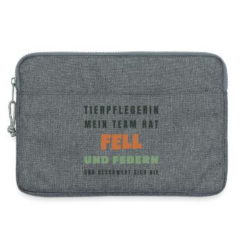 Tierpflegerin Mein Team hat Fell und Federn - Laptoptasche 13" - Grau meliert - Vorne