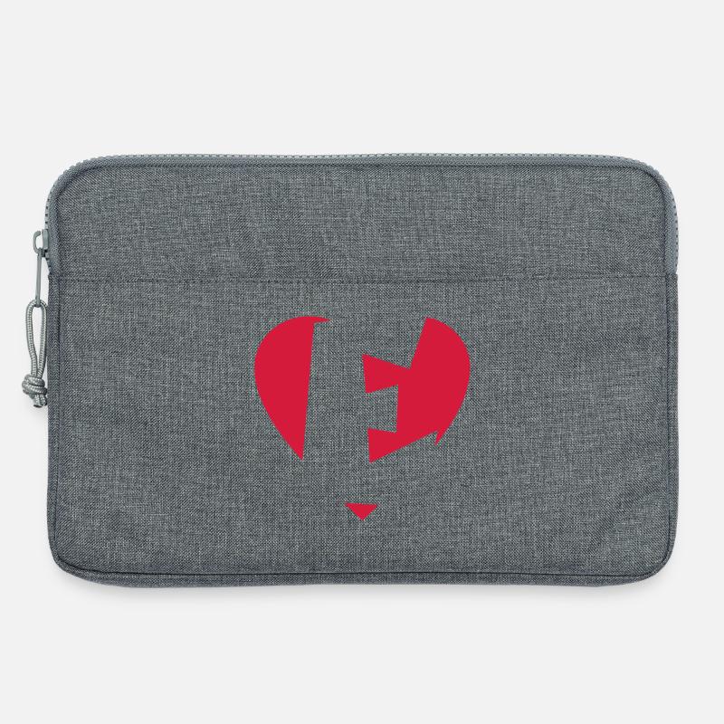 Heart E - I love E - Laptop bag 13" - heather grey