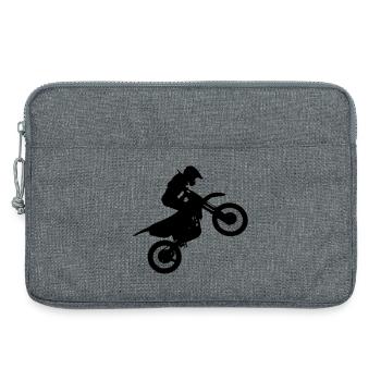 Image du pilote de motocross # - Sacoche pour ordinateur portable 13 pouces - gris chiné - Devant