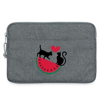 Melon Cat Love - Laptoptasche 13" - Grau meliert - Vorne