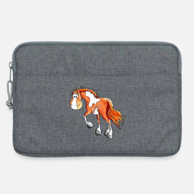 Knuffiger Pinto - Westernpferd - Laptoptasche 13" - Grau meliert