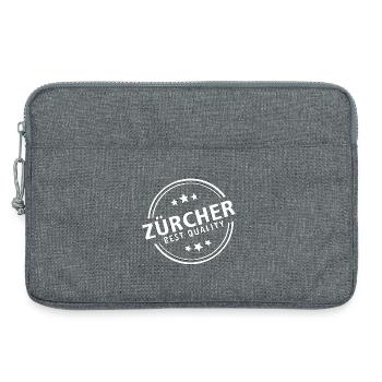 Zürcher Stempel weiss - Laptoptasche 13" - Grau meliert - Vorne