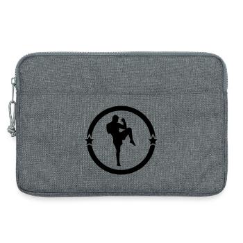 Kickboxing / Kick-Boxeur / Kick Boxing / - Sacoche pour ordinateur portable 13 pouces - gris chiné - Devant