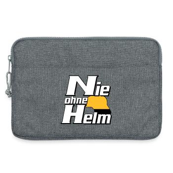 Freiwillige Feuerwehr , Shirt , Nie ohne Helm (25) - Laptoptasche 13" - Grau meliert - Vorne