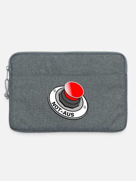 Not Aus Button Schalter für Genervte schnelle Ruhe - Laptoptasche 13" - Grau meliert
