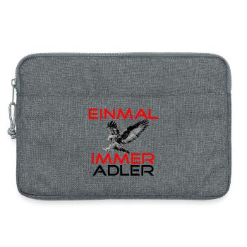 Einmal Adler - Immer Adler - Laptoptasche 13" - Grau meliert - Vorne