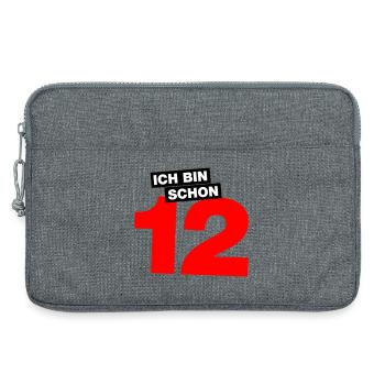 Ich bin schon 12 - Laptoptasche 13" - Grau meliert - Vorne